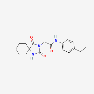 molecular formula C19H25N3O3 B2423515 N-(4-ethylphenyl)-2-(8-methyl-2,4-dioxo-1,3-diazaspiro[4.5]dec-3-yl)acetamide CAS No. 848066-19-3