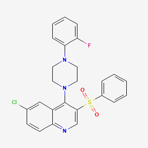 molecular formula C25H21ClFN3O2S B2423516 6-Chloro-4-(4-(2-fluorophenyl)piperazin-1-yl)-3-(phenylsulfonyl)quinoline CAS No. 887223-54-3