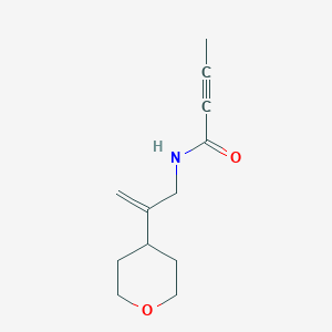 molecular formula C12H17NO2 B2423523 N-[2-(Oxan-4-yl)prop-2-enyl]but-2-ynamide CAS No. 2411292-37-8