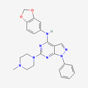 N-(2H-1,3-benzodioxol-5-yl)-6-(4-methylpiperazin-1-yl)-1-phenyl-1H-pyrazolo[3,4-d]pyrimidin-4-amine