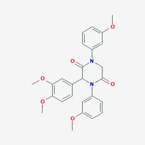 3-(3,4-Dimethoxyphenyl)-1,4-bis(3-methoxyphenyl)-2,5-piperazinedione