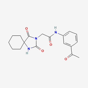 N-(3-acetylphenyl)-2-(2,4-dioxo-1,3-diazaspiro[4.5]dec-3-yl)acetamide