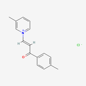 molecular formula C16H16ClNO B2423542 1-(4-Methylphenyl)-3-(3-methylpyridinium-1-yl)prop-2-en-1-one chloride CAS No. 19518-27-5