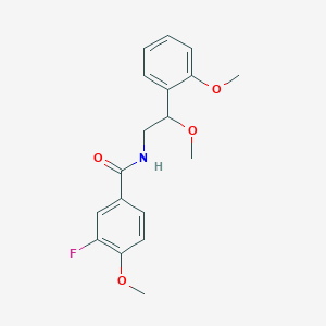 molecular formula C18H20FNO4 B2423545 3-fluoro-4-methoxy-N-(2-methoxy-2-(2-methoxyphenyl)ethyl)benzamide CAS No. 1795299-79-4