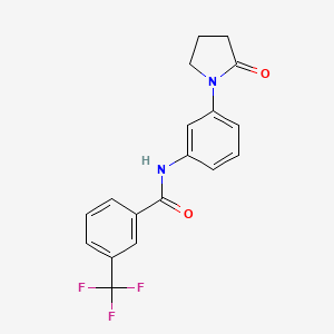 molecular formula C18H15F3N2O2 B2423548 N-[3-(2-oxopyrrolidin-1-yl)phenyl]-3-(trifluoromethyl)benzamide CAS No. 941957-04-6