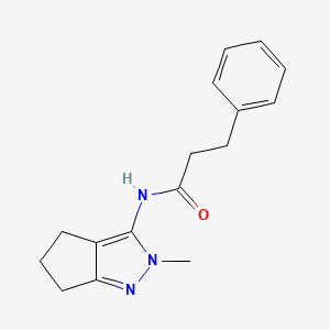 N-{2-methyl-2H,4H,5H,6H-cyclopenta[c]pyrazol-3-yl}-3-phenylpropanamide