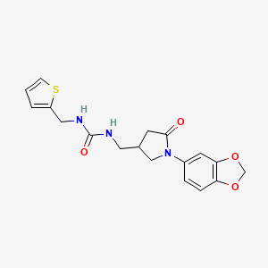 1-((1-(Benzo[d][1,3]dioxol-5-yl)-5-oxopyrrolidin-3-yl)methyl)-3-(thiophen-2-ylmethyl)urea