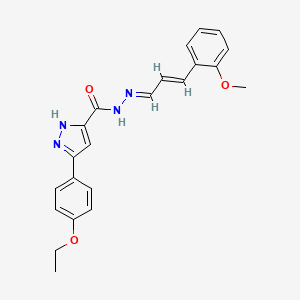 (E)-3-(4-ethoxyphenyl)-N'-((E)-3-(2-methoxyphenyl)allylidene)-1H-pyrazole-5-carbohydrazide