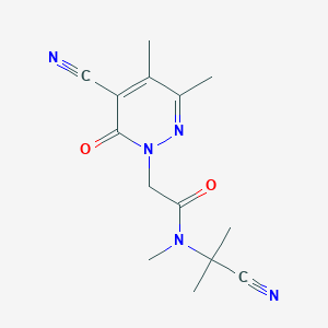 molecular formula C14H17N5O2 B2423563 N-(1-cyano-1-methylethyl)-2-(5-cyano-3,4-dimethyl-6-oxo-1,6-dihydropyridazin-1-yl)-N-methylacetamide CAS No. 1252368-99-2