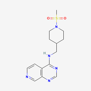 B2423583 N-[(1-Methylsulfonylpiperidin-4-yl)methyl]pyrido[3,4-d]pyrimidin-4-amine CAS No. 2379975-95-6