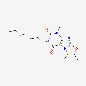molecular formula C17H24N4O3 B2423590 3-heptyl-1,6,7-trimethyloxazolo[2,3-f]purine-2,4(1H,3H)-dione CAS No. 899997-38-7