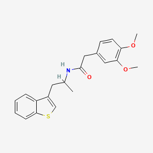 molecular formula C21H23NO3S B2423594 N-[1-(1-ベンゾチオフェン-3-イル)プロパン-2-イル]-2-(3,4-ジメトキシフェニル)アセトアミド CAS No. 2034469-51-5