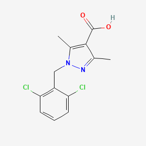 molecular formula C13H12Cl2N2O2 B2423596 1-[(2,6-dichlorophenyl)methyl]-3,5-dimethyl-1H-pyrazole-4-carboxylic acid CAS No. 926205-09-6