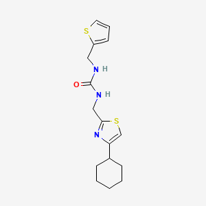 molecular formula C16H21N3OS2 B2423607 1-((4-环己基噻唑-2-基)甲基)-3-(噻吩-2-基甲基)脲 CAS No. 2034541-71-2