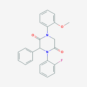 4-(2-Fluorophenyl)-1-(2-methoxyphenyl)-3-phenyl-2,5-piperazinedione