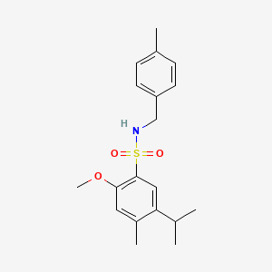 molecular formula C19H25NO3S B2423625 2-methoxy-4-methyl-N-[(4-methylphenyl)methyl]-5-(propan-2-yl)benzene-1-sulfonamide CAS No. 1374682-28-6