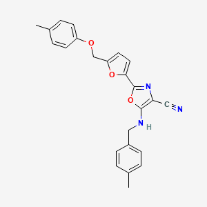 5-((4-Methylbenzyl)amino)-2-(5-((p-tolyloxy)methyl)furan-2-yl)oxazole-4-carbonitrile