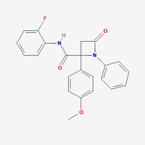 N-(2-fluorophenyl)-2-(4-methoxyphenyl)-4-oxo-1-phenyl-2-azetidinecarboxamide