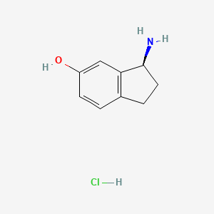 molecular formula C9H12ClNO B2423630 (3S)-3-amino-2,3-dihydro-1H-inden-5-ol hydrochloride CAS No. 1821520-81-3