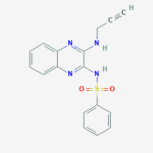 molecular formula C17H14N4O2S B2423632 N-[3-(Prop-2-ynylamino)quinoxalin-2-yl]benzenesulfonamide CAS No. 2248901-73-5
