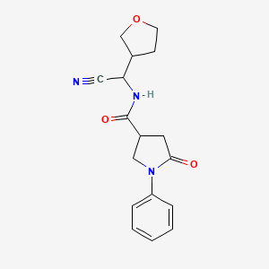 molecular formula C17H19N3O3 B2423636 N-[Cyano(oxolan-3-YL)methyl]-5-oxo-1-phenylpyrrolidine-3-carboxamide CAS No. 1436243-03-6