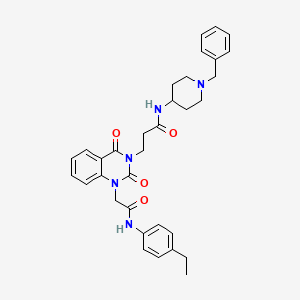 N-(1-benzylpiperidin-4-yl)-3-[1-{2-[(4-ethylphenyl)amino]-2-oxoethyl}-2,4-dioxo-1,4-dihydroquinazolin-3(2H)-yl]propanamide