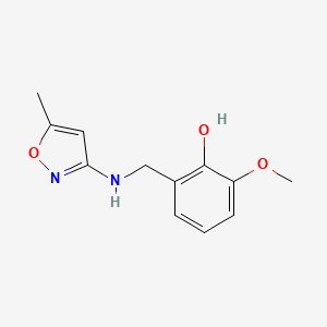 molecular formula C12H14N2O3 B2423638 2-Methoxy-6-{[(5-methyl-3-isoxazolyl)amino]methyl}benzenol CAS No. 882073-36-1