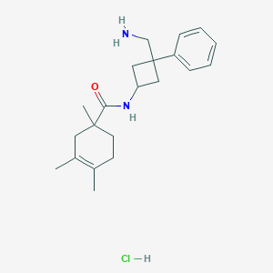 N-[3-(Aminomethyl)-3-phenylcyclobutyl]-1,3,4-trimethylcyclohex-3-ene-1-carboxamide;hydrochloride