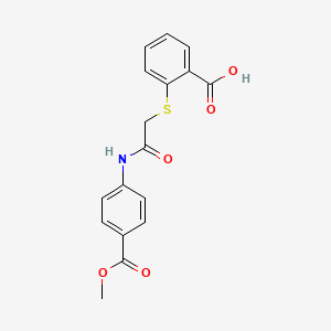 2-[({[4-(Methoxycarbonyl)phenyl]carbamoyl}methyl)sulfanyl]benzoic acid