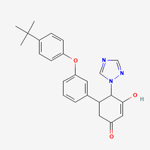 molecular formula C24H25N3O3 B2423647 5-{3-[4-(tert-butyl)phenoxy]phenyl}-3-hydroxy-4-(1H-1,2,4-triazol-1-yl)-2-cyclohexen-1-one CAS No. 685107-58-8