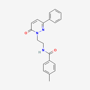 molecular formula C20H19N3O2 B2423648 4-methyl-N-(2-(6-oxo-3-phenylpyridazin-1(6H)-yl)ethyl)benzamide CAS No. 921570-51-6