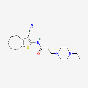 N-(3-cyano-5,6,7,8-tetrahydro-4H-cyclohepta[b]thiophen-2-yl)-3-(4-ethylpiperazin-1-yl)propanamide