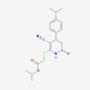 Isopropyl {[3-cyano-4-(4-isopropylphenyl)-6-oxo-1,4,5,6-tetrahydropyridin-2-yl]thio}acetate