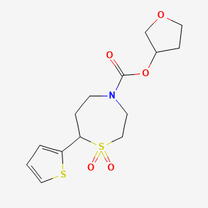 Tetrahydrofuran-3-yl 7-(thiophen-2-yl)-1,4-thiazepane-4-carboxylate 1,1-dioxide