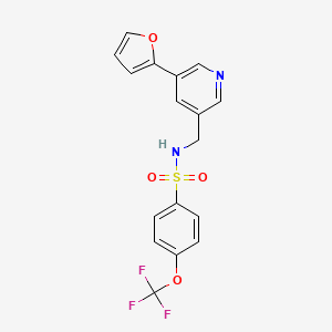 molecular formula C17H13F3N2O4S B2423663 N-((5-(furan-2-yl)pyridin-3-yl)methyl)-4-(trifluoromethoxy)benzenesulfonamide CAS No. 2034386-40-6
