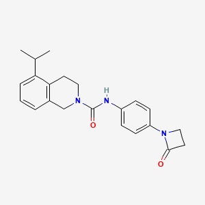 molecular formula C22H25N3O2 B2423665 N-[4-(2-Oxoazetidin-1-yl)phenyl]-5-propan-2-yl-3,4-dihydro-1H-isoquinoline-2-carboxamide CAS No. 1950245-10-9