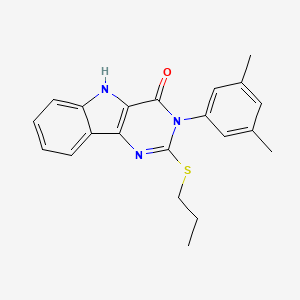 molecular formula C21H21N3OS B2423666 3-(3,5-dimethylphenyl)-2-(propylthio)-3H-pyrimido[5,4-b]indol-4(5H)-one CAS No. 536705-88-1