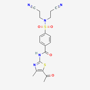 N-(5-acetyl-4-methyl-1,3-thiazol-2-yl)-4-[bis(2-cyanoethyl)sulfamoyl]benzamide