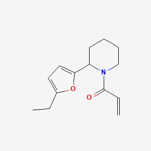 molecular formula C14H19NO2 B2423669 1-[2-(5-Ethylfuran-2-yl)piperidin-1-yl]prop-2-en-1-one CAS No. 2308382-28-5