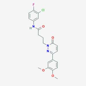 molecular formula C22H21ClFN3O4 B2423671 N-(3-氯-4-氟苯基)-4-(3-(3,4-二甲氧基苯基)-6-氧代嘧啶-1(6H)-基)丁酰胺 CAS No. 952991-11-6