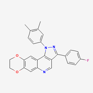 1-(3,4-dimethylphenyl)-3-(4-fluorophenyl)-8,9-dihydro-1H-[1,4]dioxino[2,3-g]pyrazolo[4,3-c]quinoline