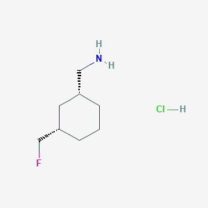 molecular formula C8H17ClFN B2423681 [(1R,3S)-3-(氟甲基)环己基]甲胺；盐酸盐 CAS No. 2253641-26-6