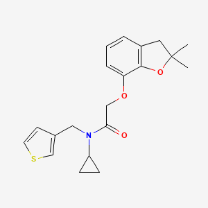 molecular formula C20H23NO3S B2423685 N-cyclopropyl-2-((2,2-dimethyl-2,3-dihydrobenzofuran-7-yl)oxy)-N-(thiophen-3-ylmethyl)acetamide CAS No. 1286719-21-8