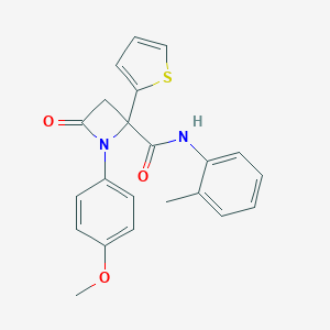 1-(4-methoxyphenyl)-N-(2-methylphenyl)-4-oxo-2-(2-thienyl)-2-azetidinecarboxamide