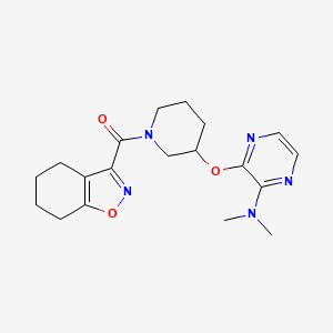 molecular formula C19H25N5O3 B2423690 (3-((3-(二甲氨基)吡嗪-2-基)氧基)哌啶-1-基)(4,5,6,7-四氢苯并[d]异恶唑-3-基)甲酮 CAS No. 2034439-61-5