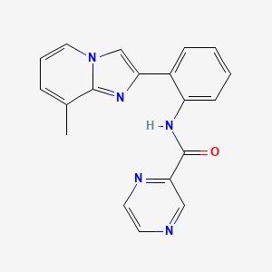 molecular formula C19H15N5O B2423697 N-(2-(8-methylimidazo[1,2-a]pyridin-2-yl)phenyl)pyrazine-2-carboxamide CAS No. 1798637-54-3