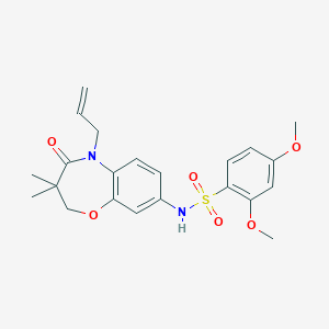 molecular formula C22H26N2O6S B2423705 N-(5-allyl-3,3-dimethyl-4-oxo-2,3,4,5-tetrahydrobenzo[b][1,4]oxazepin-8-yl)-2,4-dimethoxybenzenesulfonamide CAS No. 921991-75-5