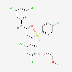 molecular formula C23H19Cl5N2O5S B2423707 2-(N-(4-氯苯磺酰基)-2,4-二氯-5-(2-甲氧基乙氧基)苯胺基)-N-(3,5-二氯苯基)乙酰胺 CAS No. 338967-65-0
