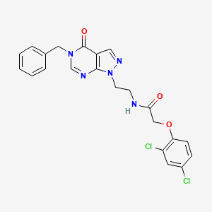 molecular formula C22H19Cl2N5O3 B2423712 N-(2-(5-benzyl-4-oxo-4,5-dihydro-1H-pyrazolo[3,4-d]pyrimidin-1-yl)ethyl)-2-(2,4-dichlorophenoxy)acetamide CAS No. 922027-05-2