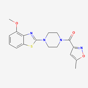 molecular formula C17H18N4O3S B2423714 (4-(4-Methoxybenzo[d]thiazol-2-yl)piperazin-1-yl)(5-methylisoxazol-3-yl)methanone CAS No. 955674-26-7